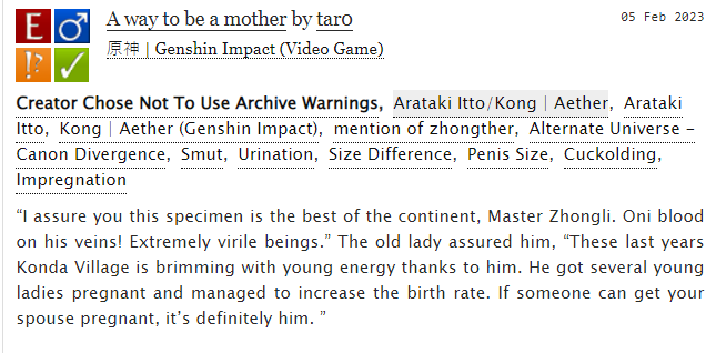 lechedetaro's tweet photo. #ittoaether #ittoether
<<Lord Zhongli wants a heir but he can't get his wife pregnant. He decides to ask for help.>>
CW: NSFW, AU, Smut, Cuckolding, Impregnation, more warnings inside
https://t.co/E96WO24Cwd https://t.co/pzK5JMQJIP