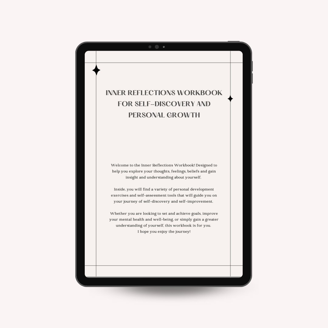 FarahKhaleck's tweet photo. Presenting my first digital product:
Inner Reflections Workbook for Self-Discovery and Personal Growth.
It's time to stop winging it and start taking control of your growth - LEVEL UP!
Unlock your potential➡️https://t.co/ww1UUKY8UA
#selfreflection #inspirelife https://t.co/srDABL5lNg