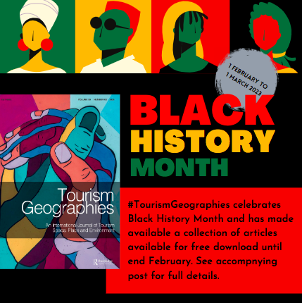 TourismJournal's tweet photo. From 1 February to 1 March 2023, it's Black History Month. 
Accordingly, #TourismGeographies, andTaylor &amp; Francis have made available a selection of relevant papers available for free download in February. These include:
#BlackHistoryMonth 
A long thread... https://t.co/T9o7IO4HAj