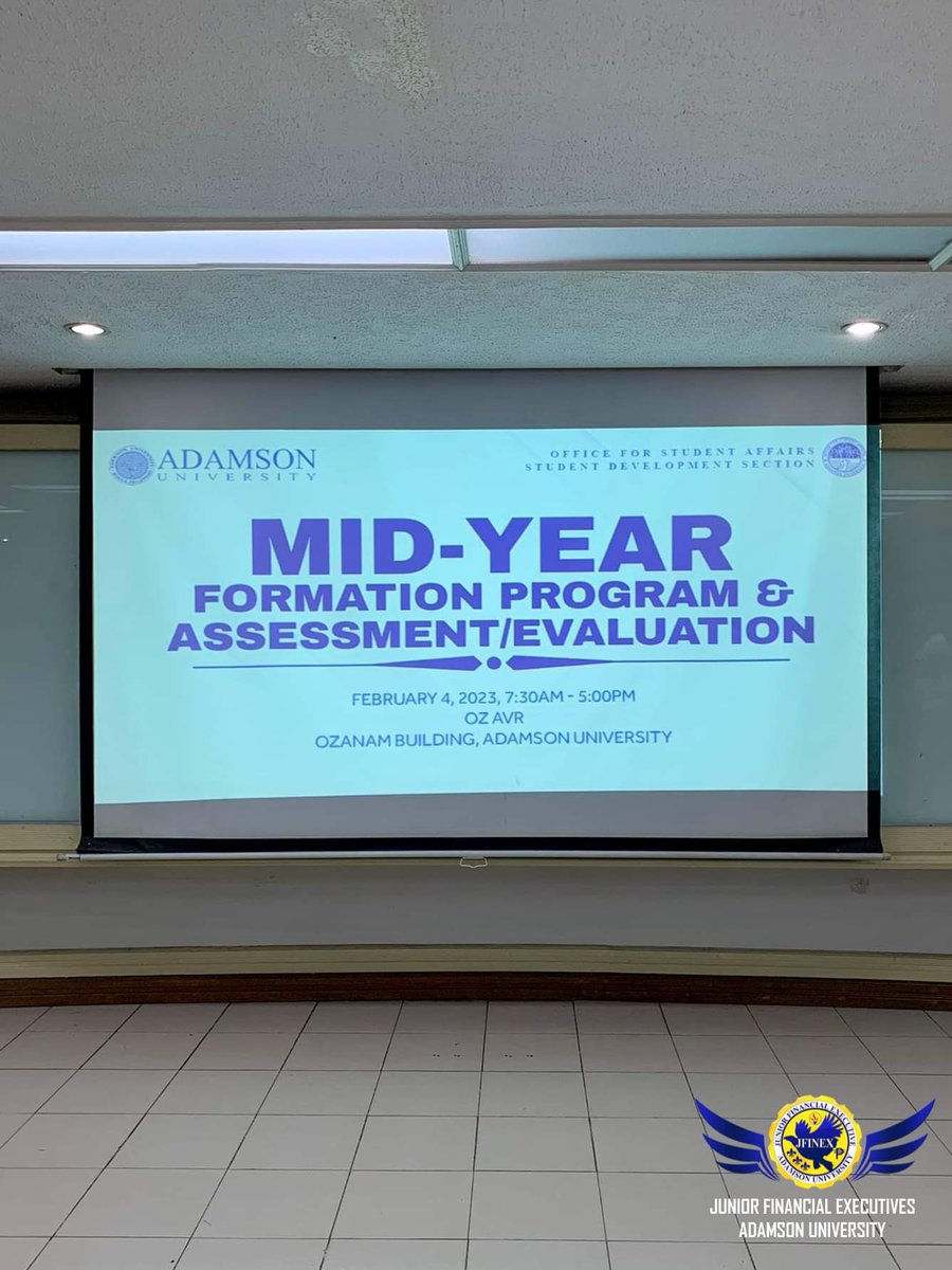 JFINEXAdamson's tweet photo. JFINEX - AdU at the Mid-year Formation Program, Assessment, and Evaluation at Adamson University, Ozanam Building. This is the time to give recognition and evaluate on each organization’s plans for the past six months and other future endeavors. 

#JFINEXtLevel 
#MasFinanceSaya https://t.co/yX0J9UMvFA