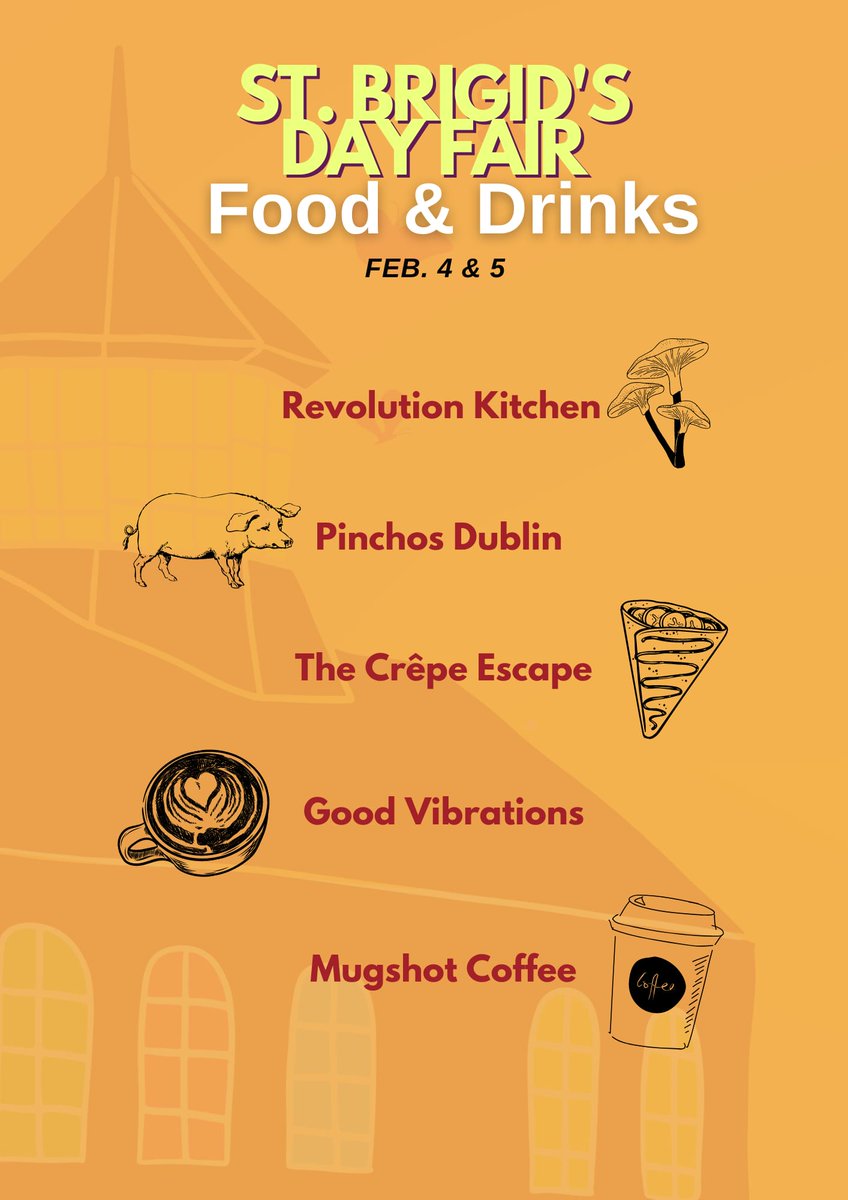 RichBarracks's tweet photo. Our Fair definitely has tasty options for food and drink for you:

Revolution Farm &amp; Kitchen are in our café

Good Vibrations @GV_Coffee are in our garden 

The Mugshot Café @PACE_IRL serve hot drinks outside

Pinchos Dublin and The Crepe Escape round out the vendors! 

#dublin8 https://t.co/ajtVzJDGOQ