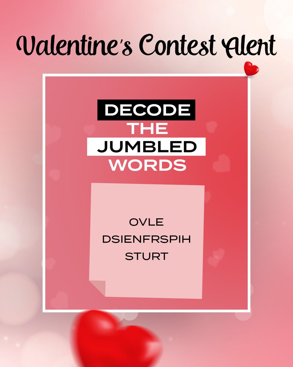 Knock knock! Contest O’clock is here 🏆

Solve the jumbled words and tag your friends! 10 LUCKY WINNERS will get to win vouchers worth Rs.10,000/-

Hint: Three important things in a relationship.

#valentinesday #valentines #contest #bewakoofofficial #ownyourcrazy