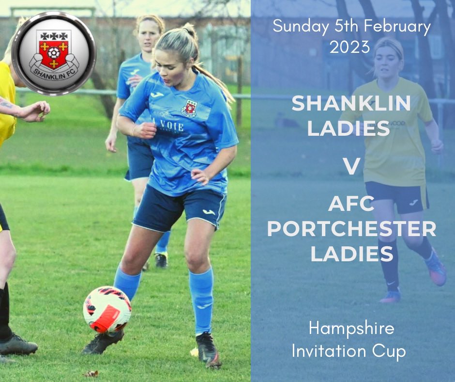 It’s Match Day! ⚽️

🏆 Hampshire Invitation Cup
🆚 <a href="/portchyladies/">AFC Portchester Ladies</a> 
🕐 1pm KO
📍 County Ground, Shanklin, PO37 7EU