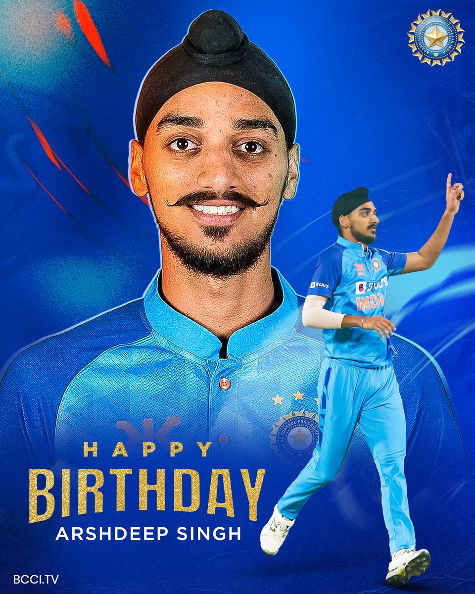 BCCI's tweet photo. An impressive left-arm pacer and one of the rising stars for #TeamIndia with the ball👌🏻👌🏻

Here’s wishing @arshdeepsinghh, a very happy birthday 🎂 👏🏻 https://t.co/CSmxhNtKW2