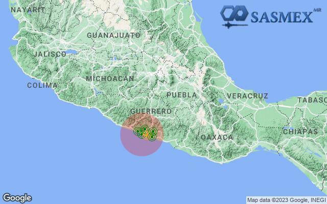 #Sasmex al momento: posible zona epicentral, #TenemosSismo más información en cires.org.mx @Sasmex