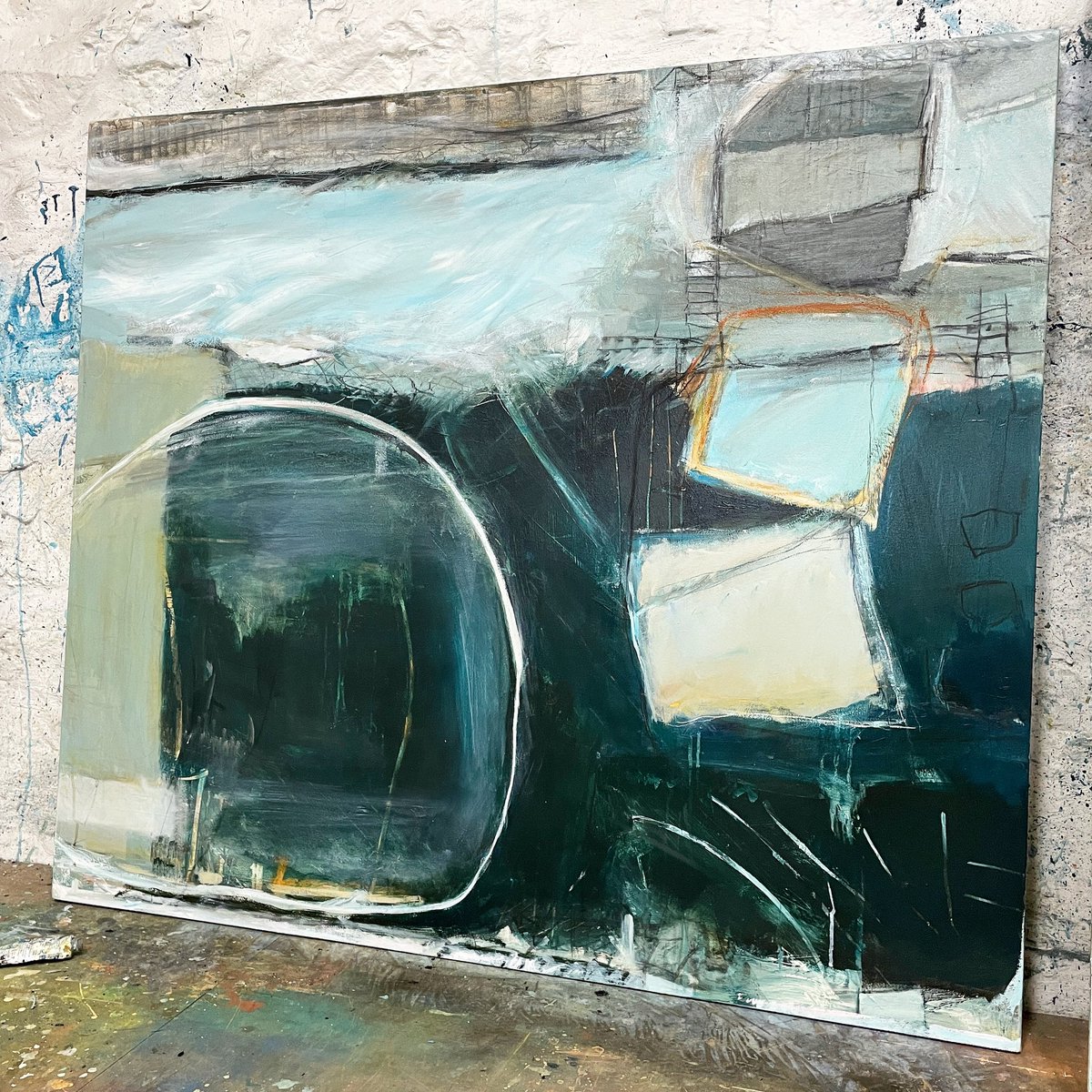 DavidMankinArt's tweet image. ‘The great winds shorewards blow’, 107 x 122cm. A commissioned piece for a new Norwegian Cruise Line ship being built in 🇮🇹 Sailing in June! 🚢🌊#abstractart #abstractexpressionism #abstractlandscape #artists #contemporarypainting