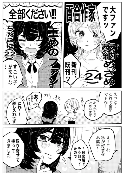 どタイプ芋ファンお持ち帰り百合作家の顛末作者:明日野あとみ( )原案:デス山ハナ子#創作百合#百合妄想アンソロ 