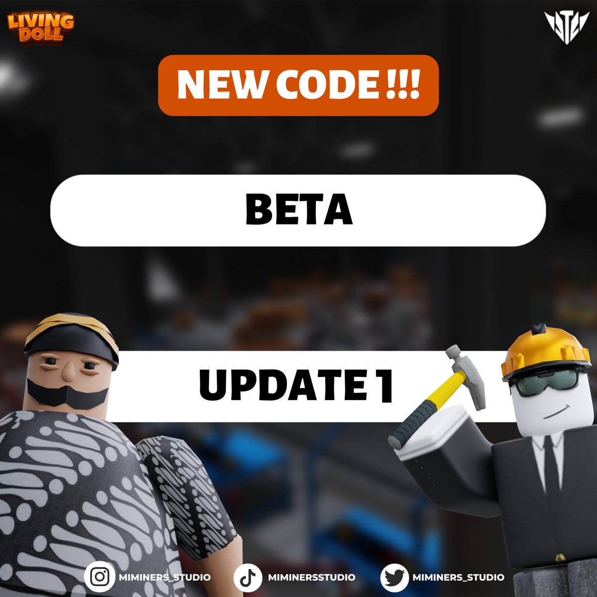NEW INGAME CODES! 🎟️

[BETA] 
[UPDATE 1]

Redeem now in Living Doll!!
roblox.com/games/11916439…

Please contact our E-mail if you want to do a corporation with us!
📧 msmanagement.id@gmail.com 

#roblox #livingdoll #robloxdev #horror