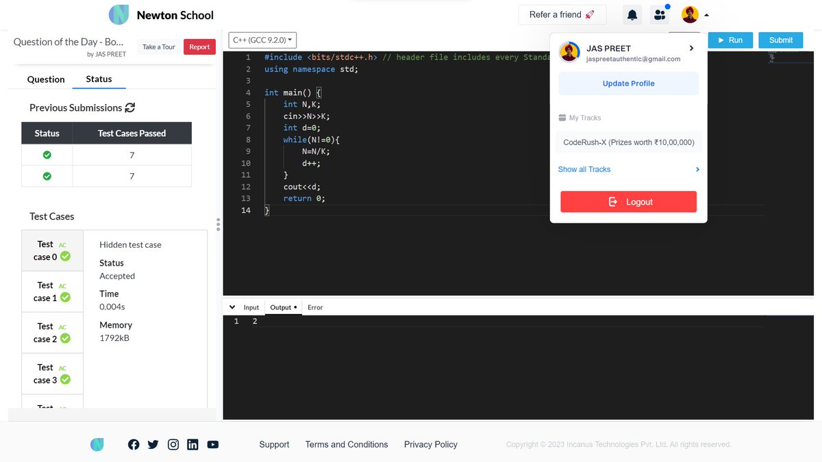 jaspreetinfosec's tweet image. Today I have solved Bob and Digits using #cpp

#Day21 of #30daysofcode Everyday Coders

#community #coding #programming #competitiveprogramming #codingchallenge #dsa #bubbleupcommunity #codedu