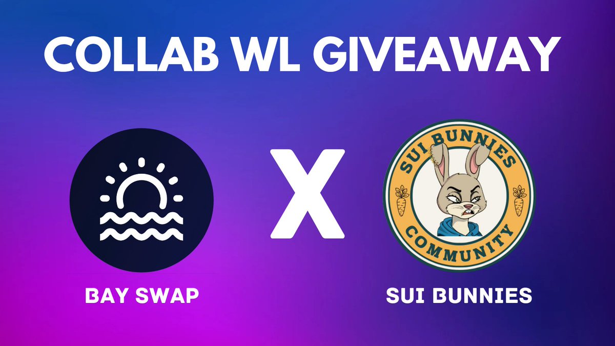 bayswap's tweet photo. 🎉 Sui Bunnies x Bay Swap 🎉

25WL/OG for each (BaySwap OG = future airdrop)

Giveaway Rules: 
1️⃣ React &amp; retweet

2️⃣ Follow 
@BunniesSui
 &amp; 
@bayswap

3️⃣ Join discord  https://t.co/y7jRUZZwwv 
&amp; https://t.co/KNoyl9Br9d https://t.co/wKqyIGa4z4