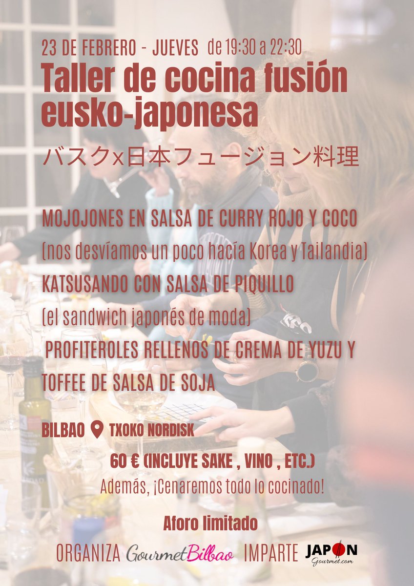 Ya en marcha un nuevo taller de cocina fusión 😍

¿Quieres aprender a preparar el sándwich de moda japonés? Es tu taller

¿Quieres hacer un super postre con yuzu? Es tu taller

¿Quieres disfrutar de una tarde única, brindando con sake y vinos deliciosos? Es tu taller