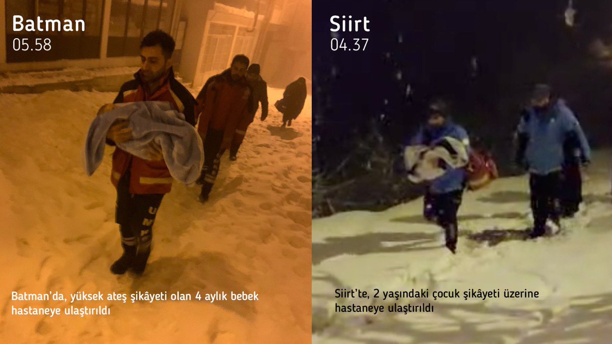 HAVA ŞARTLARI birçok bölgemizde ağırlaştı. Ekiplerimiz, engellere rağmen hastalarımıza ulaşıp, hastanelere nakillerini gerçekleştiriyor. Hastalara uzanan her yardım eline teşekkür ediyoruz.