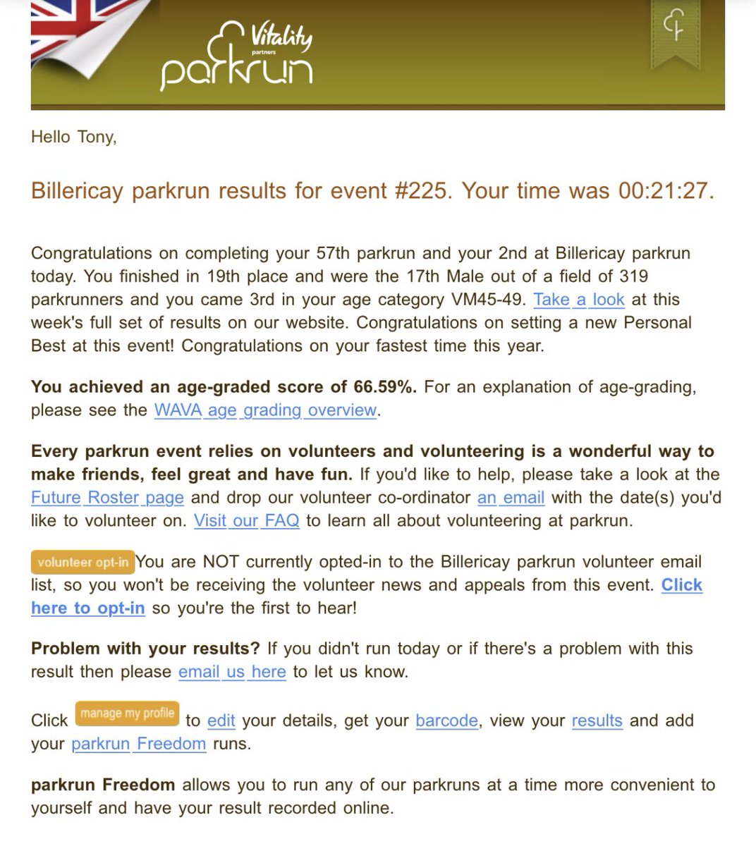 TonyRAgg's tweet image. Can’t quite get over how I managed a 16s 5k pb at Billers @parkrunUK yesterday, absolutely over the moon with that time!  Nice to test where the fitness level is at the moment👌🏃🏻‍♂️ @Bcay_Striders @EssexAArunning #ukrunchat #loveparkrun #pbalert #5k #aatr