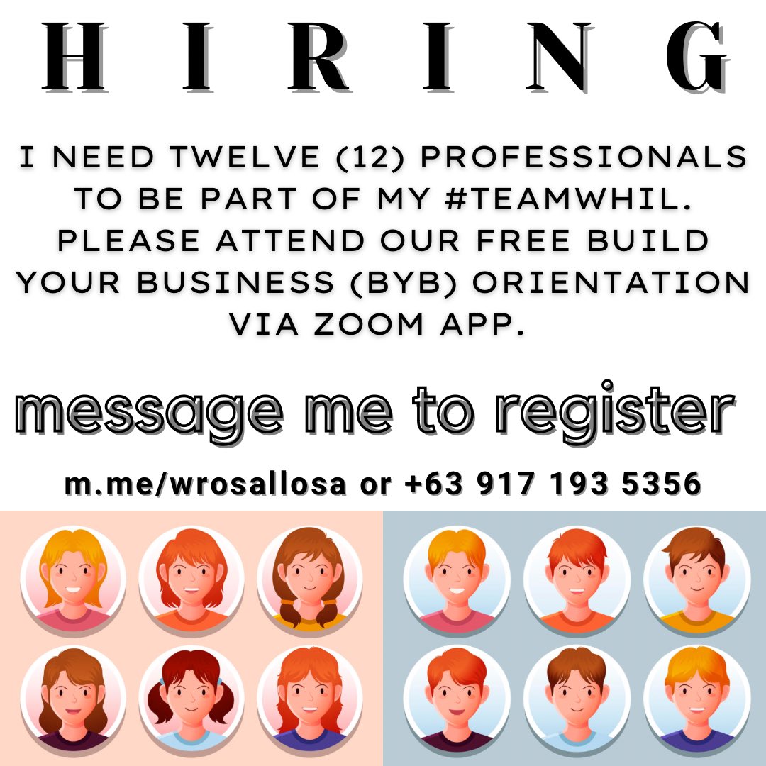 summerfalls1002's tweet photo. Happy Sunday, #TeamPayaman❗️❗️❗️

I need twelve (12) professionals to be part of my #TEAMWHIL.
Please attend our FREE Build Your Business (BYB) Orientation via Zoom App. 

Message me to register at https://t.co/Aj4tXSzfDr or +63 917 193 5356.

#PruLifeUK
#LifeChangingCareer https://t.co/YO4bjWyxjA