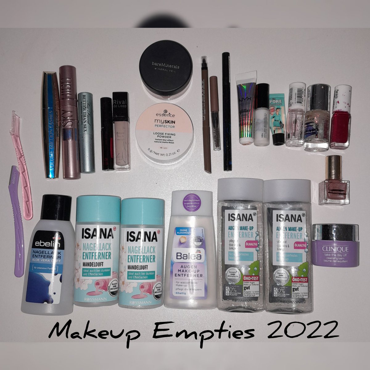 Kosmetiktweet's tweet image. [Werbung, da Markenerkennung, selbst gekauft] Nicht viel #makeup hat bei mir das Zeitliche im letzten Jahr gesegnet, aber immerhin sind ein paar Produkte leer gegangen.  Ich freu mich über jedes einzelne Produkt  💪#makeupempties #aufgebraucht #Blog #Beauty #beautyblog #blogging