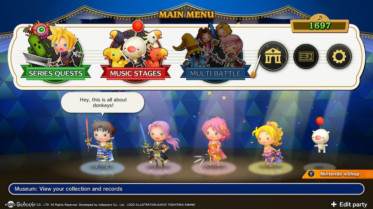 just0chris's tweet photo. Whatever you say Bartz.... #TFBL #THEATRHYTHM #NintendoSwitch https://t.co/EUGqYSovbH