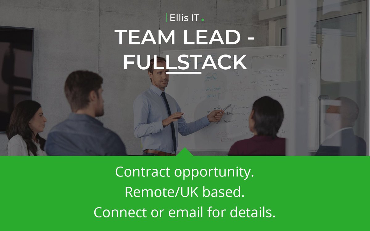 ERG_IT's tweet photo. JOB OPPORTUNITY: Team Lead - FullStack
Salary: £90,000 per annum
Location: #Remote #UK

For details, please contact William Osgathorpe on  Will.Osgathorpe@ellisrecruitment.com

#EllisIT #TechJobs #JavaScript #NodeJS #FullStack #Developer #ITJobs #NewOpportunity #Cloud https://t.co/SfnKT1Pke1