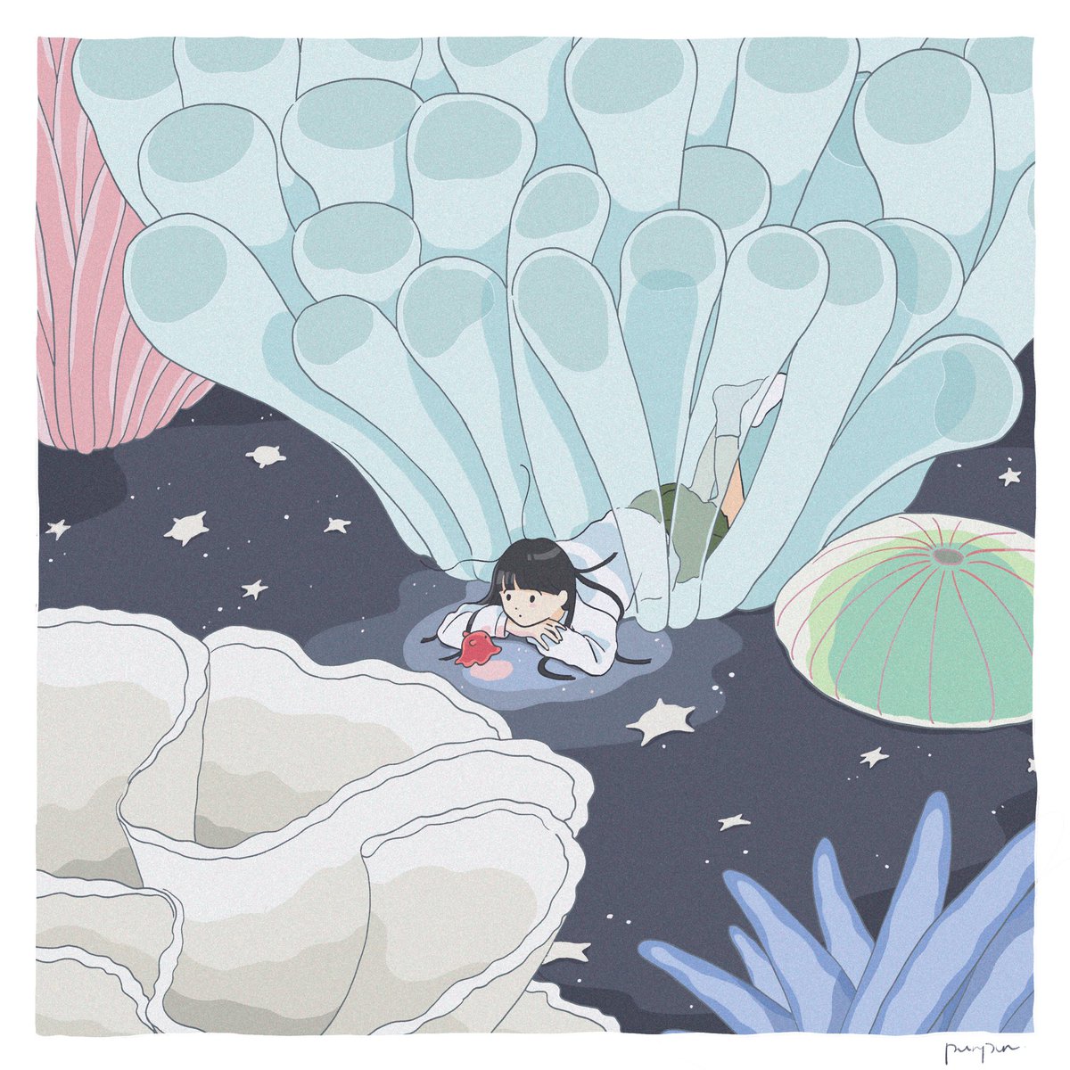 「海底のおしゃべり 」|ぷんぷんのイラスト