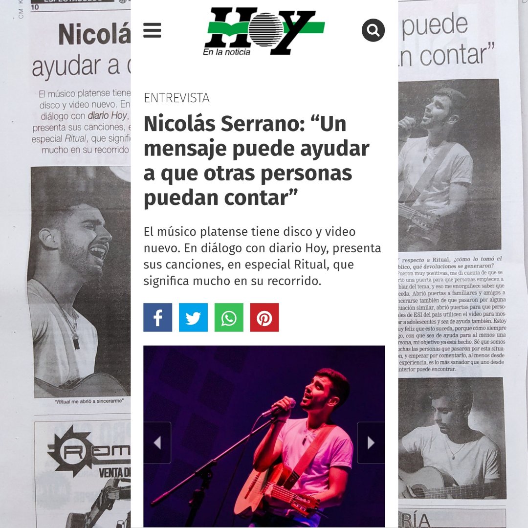 nicomserrano's tweet photo. Ayer salió en @diariohoynet una entrevista que me hicieron con respecto a "Ritual" y mi primer álbum "Huella Maestra".
Cada vez somos mas las personas que nos animamos a contar.
¿Y vos? ¿Ya contaste tu historia? https://t.co/hEoobVtfzJ
