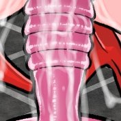 キノコの山に練乳ダバダバーって
かけた感じの絵を描いてる 