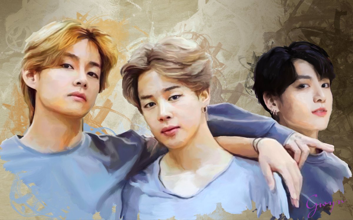 GwynART ️🖥 on Twitter: "💜#BTS 💜 #Tae #jimin #jungkook"