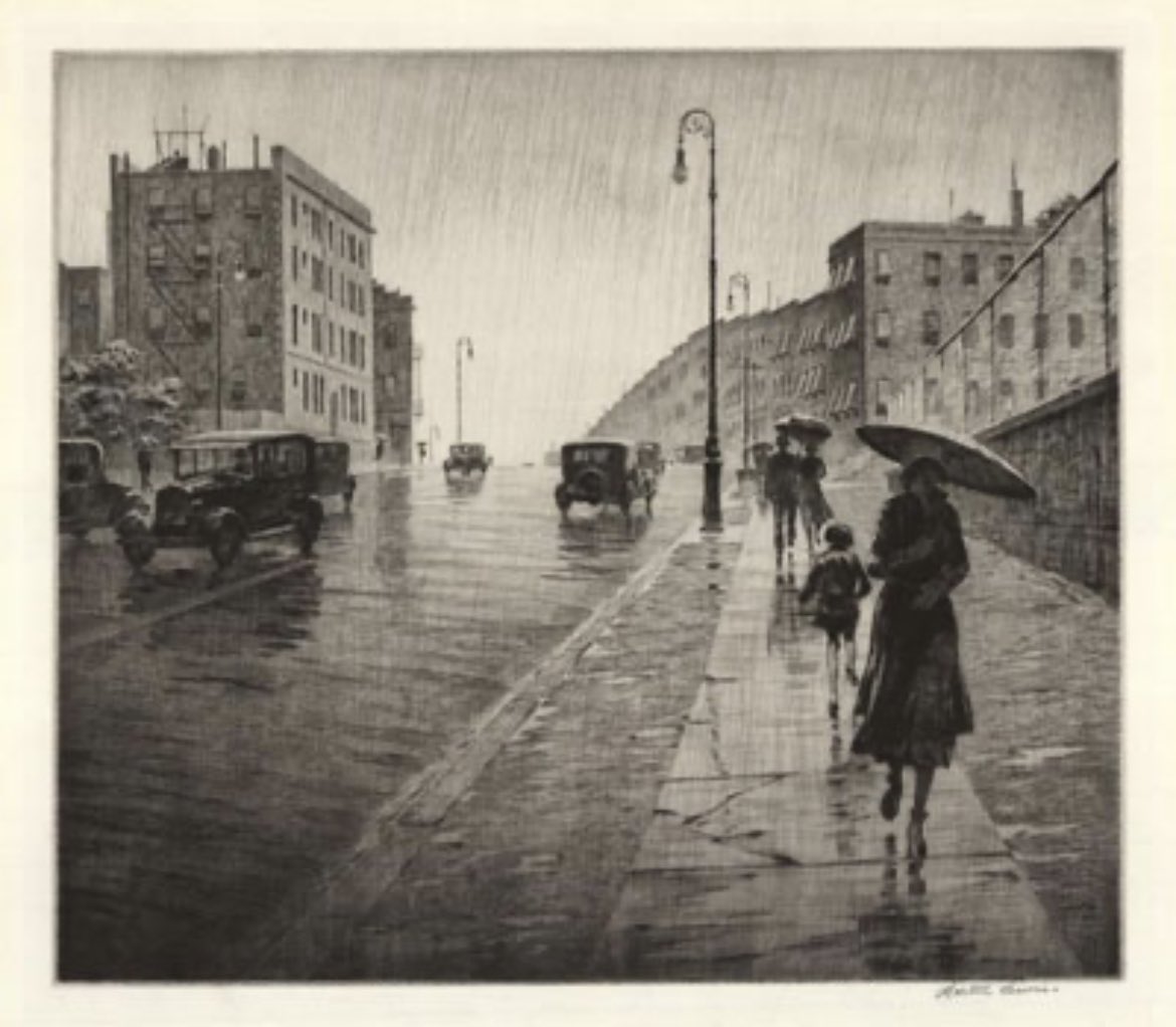 Bertrom's tweet image. Martin Lewis died in obscurity in 1962; a retired art teacher who had found some success in his early career, but was largely forgotten.
Lewis spent his last three decades teaching other people how to etch. History chose Edward Hopper, but Martin Lewis was his mentor.