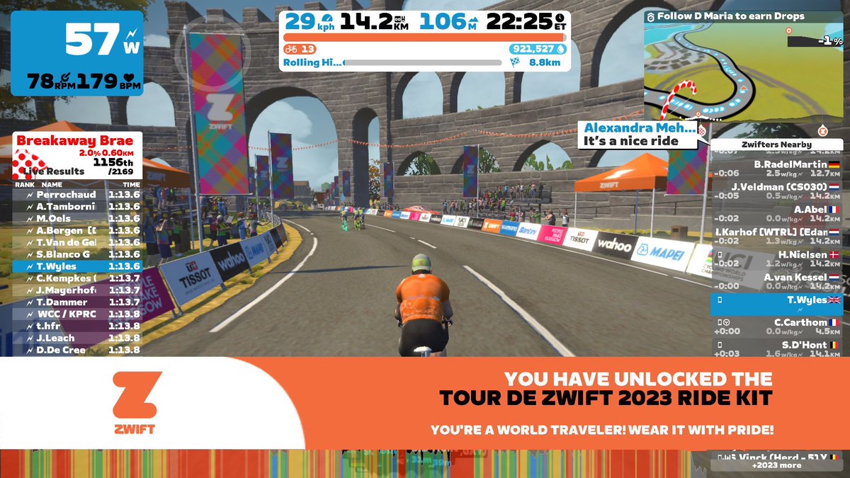 Get in! #TourDeZwift completed and new kit unlocked. Thanks to all at <a href="/goZwift/">Zwift</a> - it's been fun! #rideon