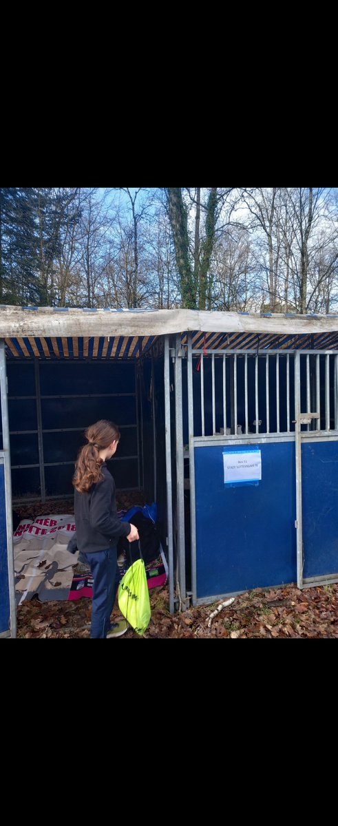 's tweet image. Quand on fait le cross régional au #HarasDuPin... on se douche et se change dans un box 😆