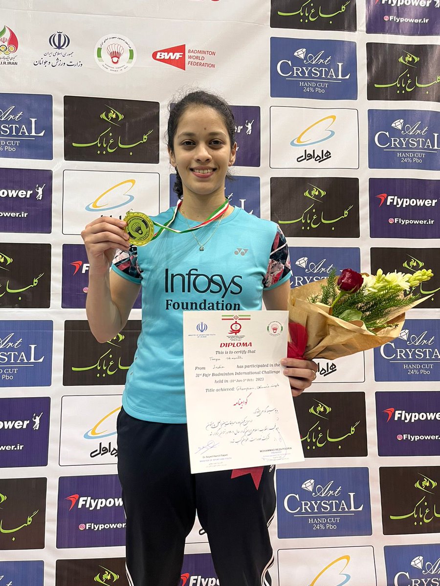 cbe_blr's tweet image. Congratulations to Tanya Hemanth on winning the Women’s Singles title at 31st Iran Fajr International Challenge 2023! @YonexSunriseIn @Infy_Foundation @BAI_Media