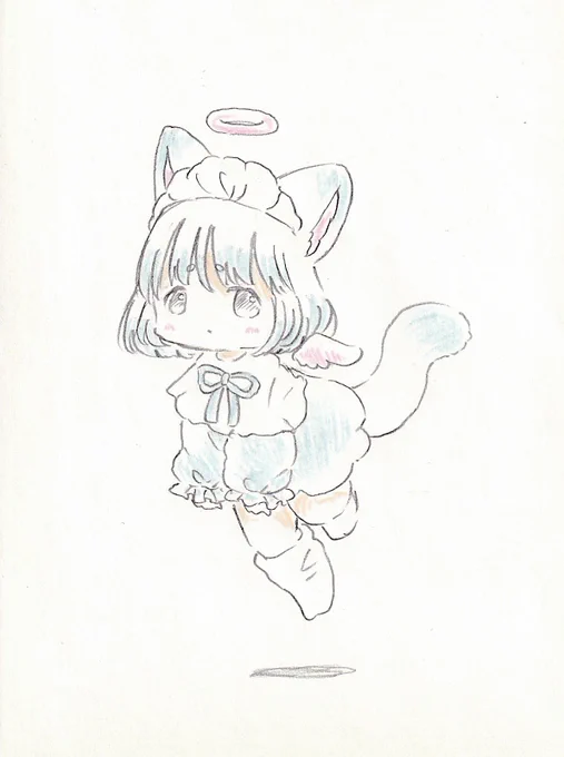 ふわふわ天使ちゃん。#イラスト #illustration #絵描きさんと繫がりたい #アナログイラスト 