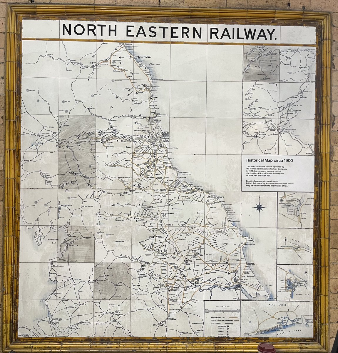 markovenden's tweet image. Always a treat to see one of these stunning ceramic tiled #railmap’s. This one still in situ @ #YorkStation There’s #Southern region ones at #LondonVictoria and the massive wall at #ManchesterVictoria of course - any other faves?