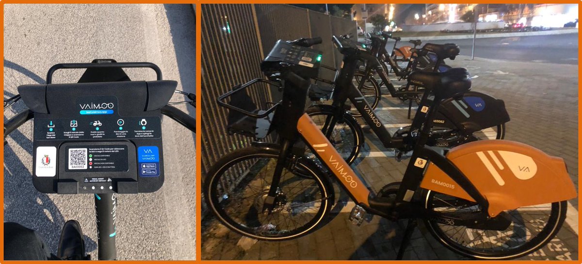 So great to find and ride a <a href="/Vaimoo_/">VAIMOO</a> ebike in my own #Bari during its first week of deployment. Keep #cycling and #sharing.