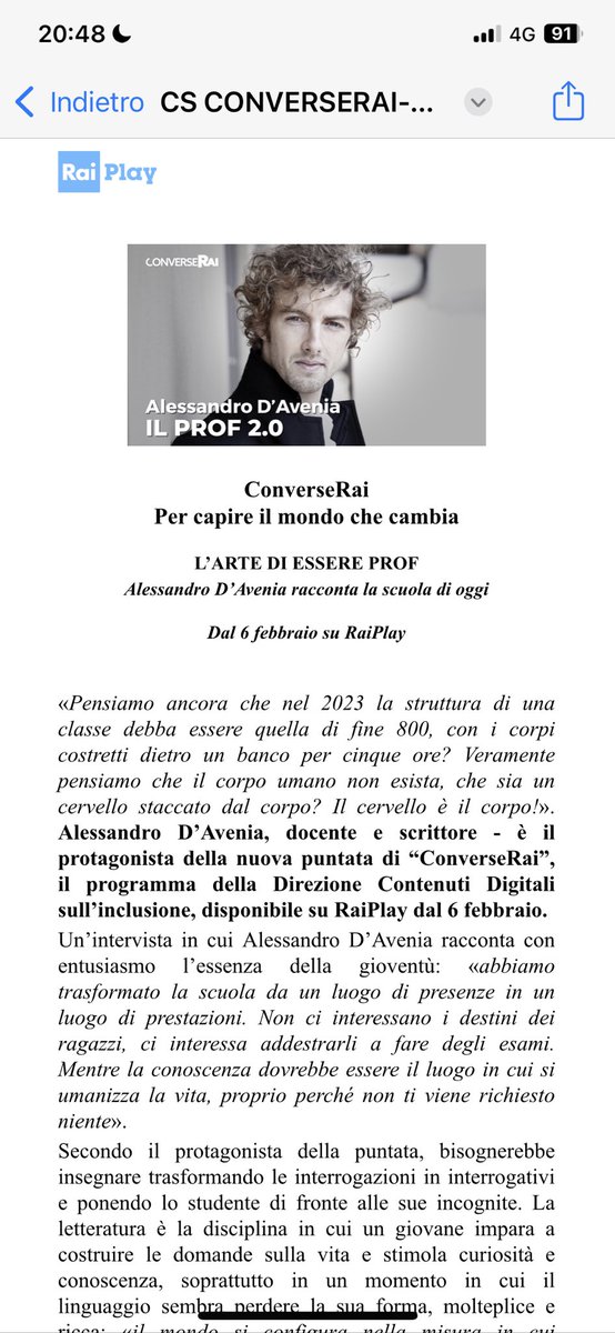 Dal 6 febbraio su <a href="/RaiPlay/">RaiPlay</a>. Buona domenica a tutti 🤗