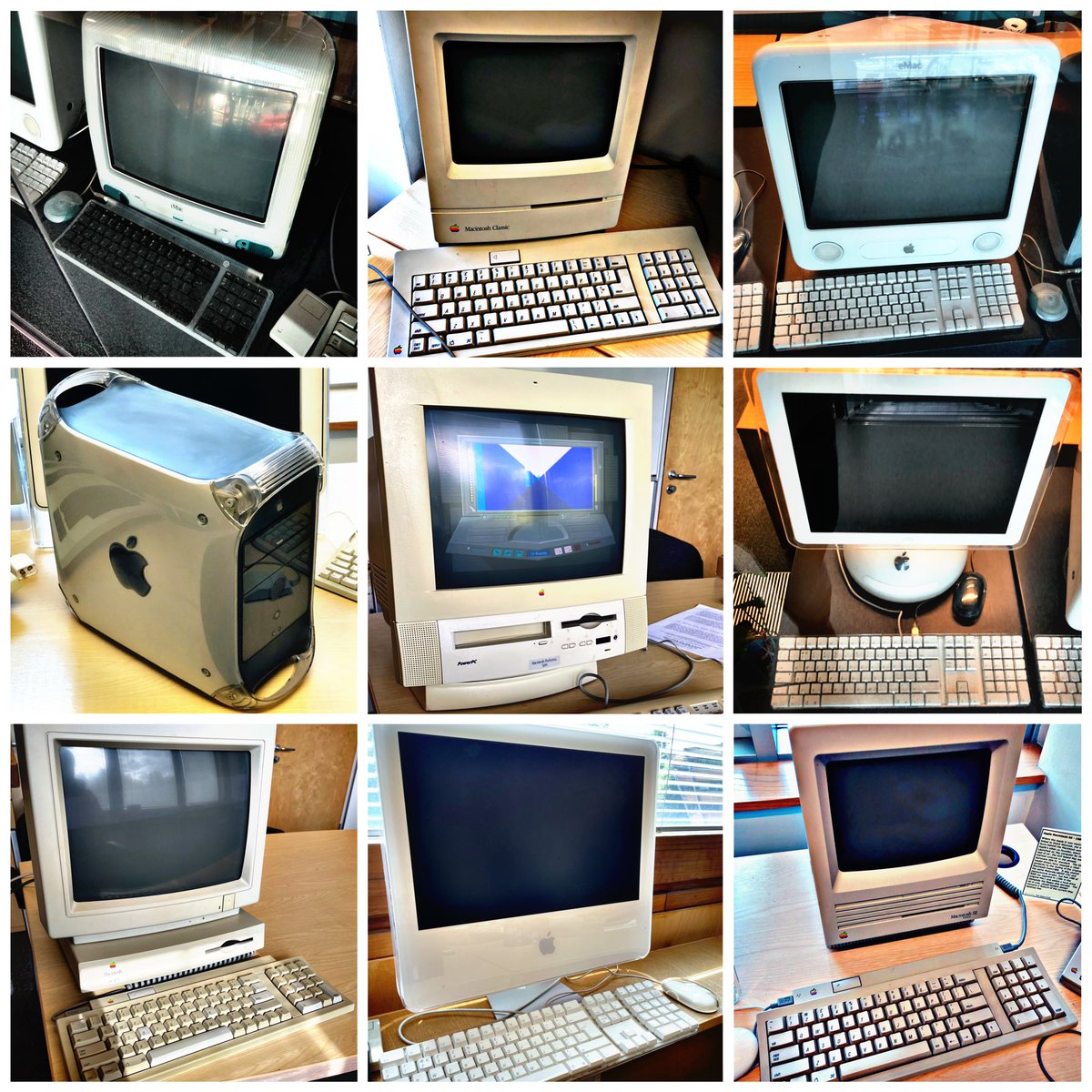 SWRetroComp's tweet photo. This week’s #RetroEnnead offers you the #iMacG3, #MacClassic, #eMac, #PowerMacG4, #Performa5200, #iMacG4, #LC475, #iMacG5 and #MacSE. Pick a line of 3 and dump the rest! #RetroComputing #ComputerHistory #RetroGaming #VideoGames https://t.co/AXsQk4NKJ0