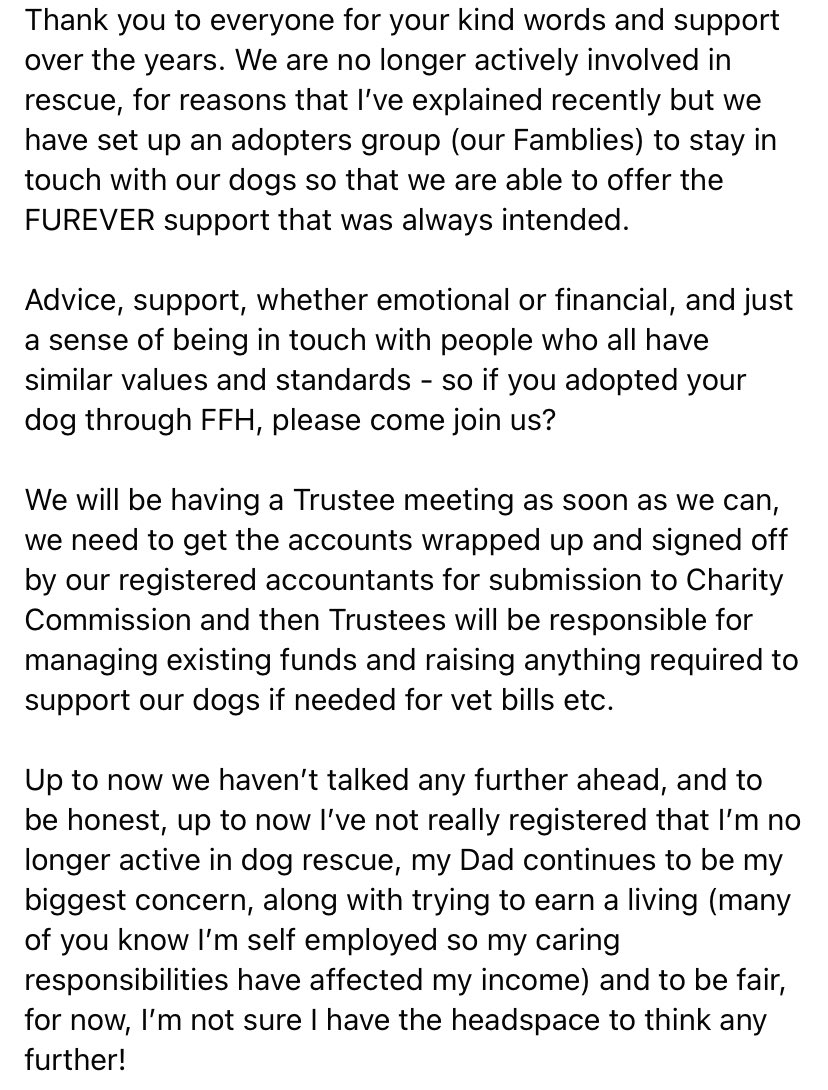 NWDogRescue's tweet photo. Thank you for your very welcome support over the years, everyone who has shared, donated, home checked, transported, fostered or adopted - we are very grateful for your contribution - you rock π§‘
With much love
Andrea xx #teamFFH https://t.co/y1TerlKFZb