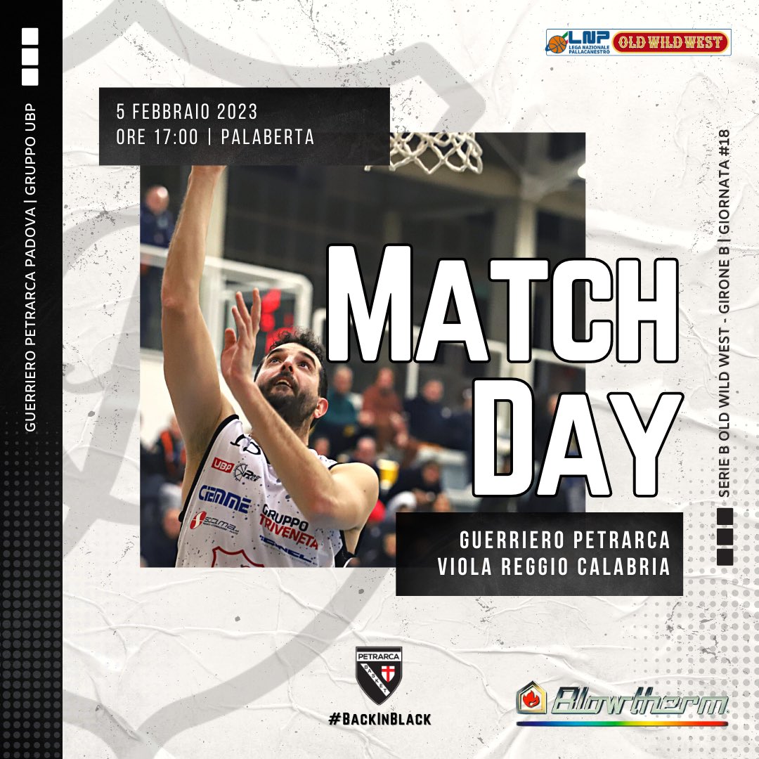 ᴍᴀᴛᴄʜ ᴅᴀʏ | Palla a due anticipata eccezionalmente alle ore 17 a Montegrotto. 

🏆 <a href="/LNPSOCIAL/">Lega Nazionale Pall</a> 
🗓 5 febbraio 2023
🕔 17.00
🏟 PalaBerta | Montegrotto Terme
🆚 <a href="/ViolabasketRc/">PallacanestroViola</a> 
🖥 Diretta streaming su LNP Pass

#WeAreBack #BackInBlack #DNAGuerriero #UBPgroup