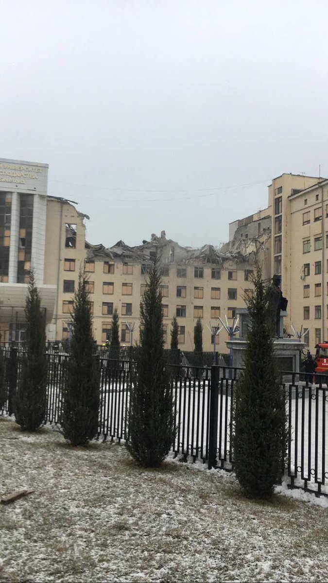 One of the universities in Kharkiv after the recent russian attack. 
Today it’s Ukraine.  
But in their sick imagination, tomorrow it could be the Sorbonne, Oxford, Yale...
They want to destroy the whole world.