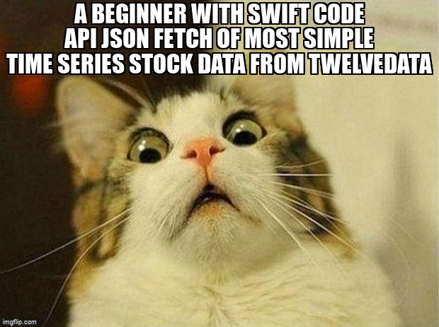 overflow_meme's tweet image. A beginner with Swift code API JSON fetch of most simple time series stock data from twelvedata stackoverflow.com/questions/7534… #swift #xcode14 #twelvedata #json #api