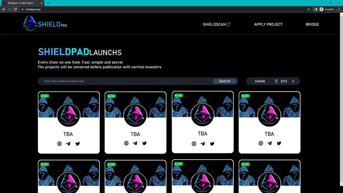 ShieldPadERC20's tweet photo. ❗️ShieldPad Announcement ❗️

Thanks for your waiting, we have almost completed all steps to launching our launchpad. A sneak peek of it, hope you enjoy👍

$SPAD contract had been verified and also many incredible background teams have applied on our launchpad. Stay tuned https://t.co/vKCQkyJap8