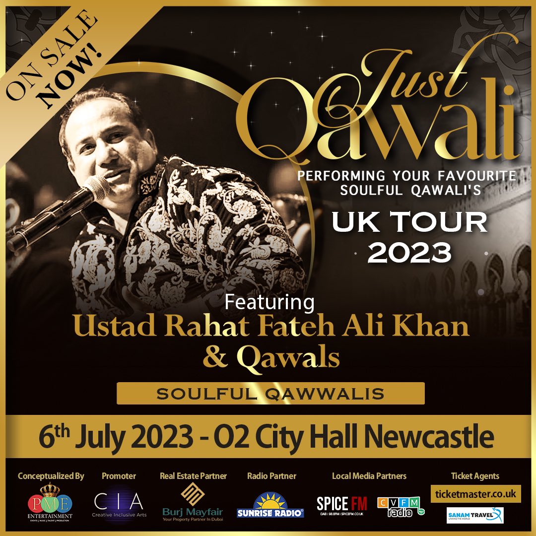 It comes with great pleasure to announce global superstar Ustad @RFAKWorld - Just Qawali Show comes to Newcastle, 6th July at the <a href="/O2CityHall/">O2 City Hall Newcastle</a> Newcastle. A massive achievement for the City &amp; the region.