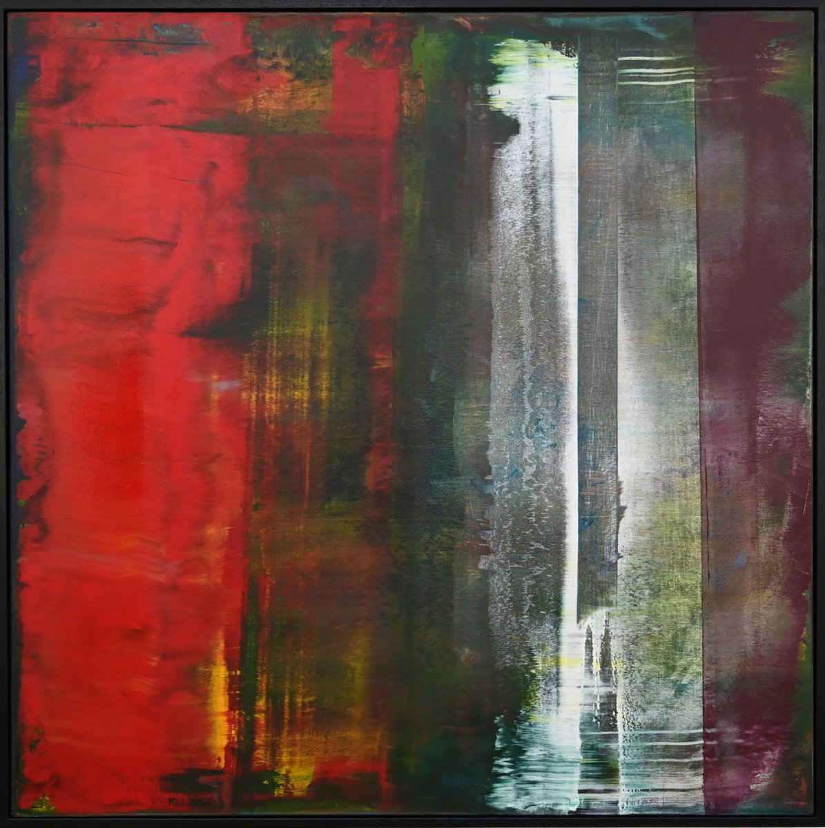 Richardianheys's tweet photo. This is Door I, the first piece from a new series I've started. It's an acrylic on canvas, 100x100 cm, custom-framed in black - enjoy! #contemporarypainting #richardheys #artinsussex #artinkent #loveabstract #colouraddict #coloraddict #contemporaryinteriors https://t.co/VneJ3pDMEc