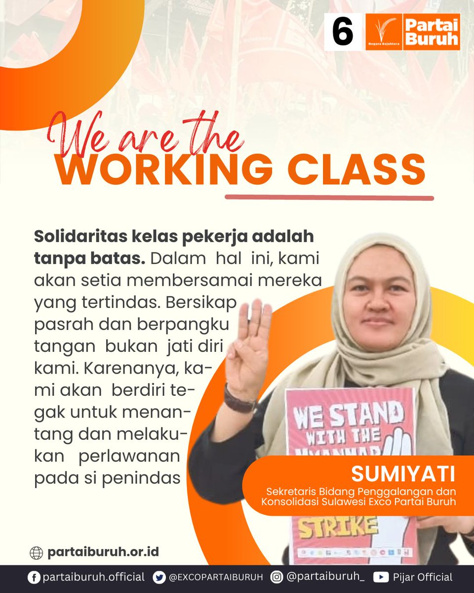 r11_di's tweet photo. #PartaiBuruh 
#KlassPekerja
#WarnaOrange
#Nomor_6 https://t.co/wKSXMGvlmN