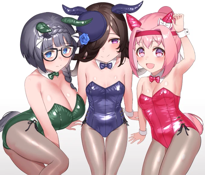 バニー#ウマ娘 #ライスシャワー #ハルウララ #ゼンノロブロイ 