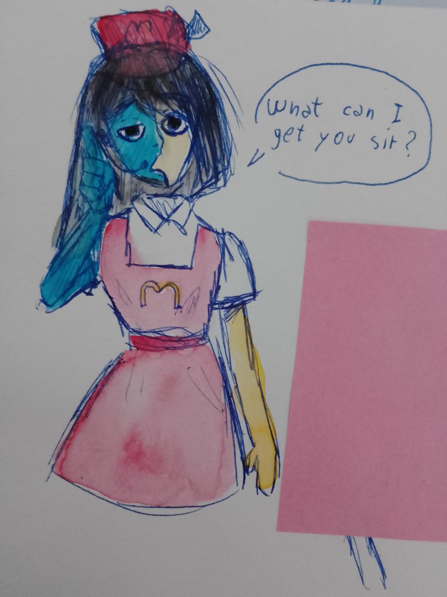_4karikat0o_art's tweet photo. Salutations sir! What can I get you?

#ENA #theoldena #enaMworker #enafastfoodworker #fastfoodworker #enaart #Enafanart https://t.co/p2oO437gZv