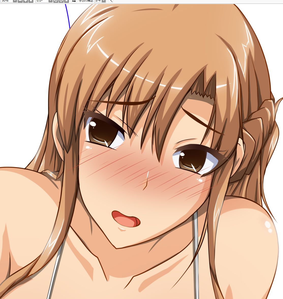 今日は背景を合わせたり、差分用の表情着色をしているんご〆(‾・ω・‾)b 