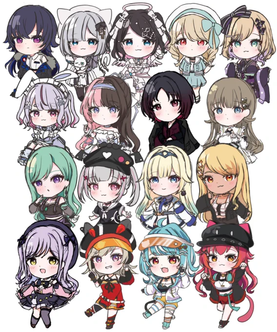 VGGC5thもオールキャラステッカー出すよのラフ 