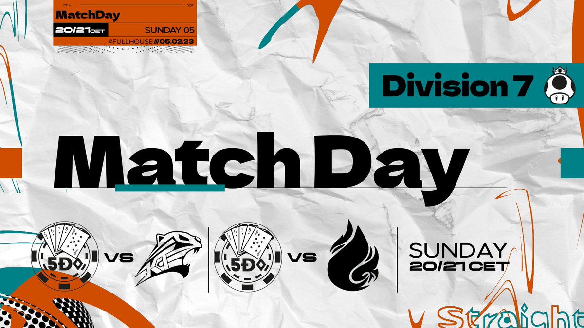 RoyalFlushMK8DX's tweet photo. Week 5 is here! The week isn’t super impactful as Royal Flush is simply playing to clean up their final record and Straight Flush has already clinched a playoff spot. But regardless we’re ready to go put in a strong effort 💪! GL to our opponents! (Thanks @Cxmiy for the artwork!) https://t.co/G8NMXygulC