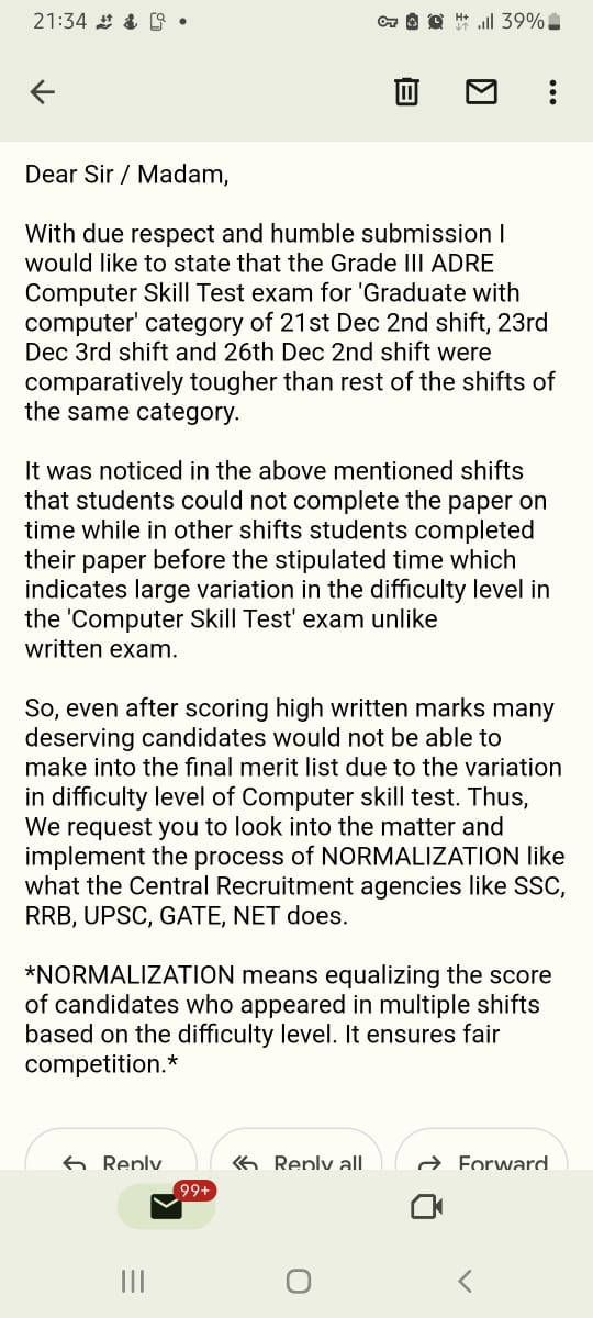 GayanSurabhi's tweet photo. Please include normalisation process in adre grade iii skill test and make it fair for all the students @himantabiswa @ranojpeguassam https://t.co/AxSxU9npXH