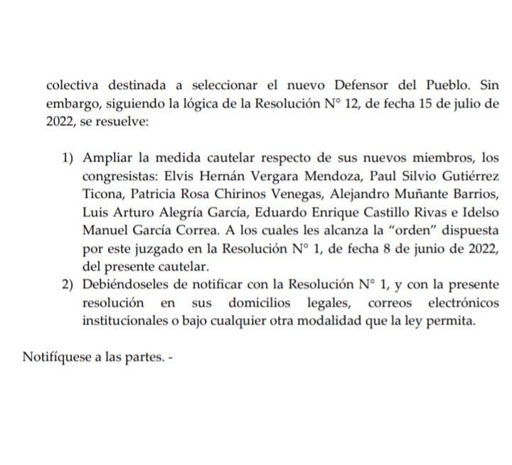 KikesitoVH's tweet photo. #OJO Poder Judicial reitera orden al congreso, para suspender actual proceso de elección del Defensor del Pueblo. Se actualiza enfrentamiento entre ambos poderes del estado @RPPNoticias https://t.co/t6iYEcqjpC