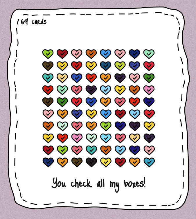 The fourth community to feature in the genesis Valentine's Day drop of 69 Cards is...

<a href="/jackbutcher/">jack</a>'s <a href="/visualizevalue/">VV</a> Checks ✅

- 69 Checks-themed love cards @ 0.042E per card 
- Minting February 12, 14:20 UTC
- First come, first serve

Boxes - checked. Love - secured.

💕